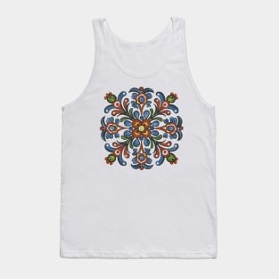 Handpainted Rosemaling, Norwegian Folk Art Tank Top